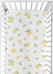 Sweet Jojo Designs Lemon Floral Girl Fitted Crib Sheet - Baby or Toddler Bed Nursery, Yellow Green Beige White