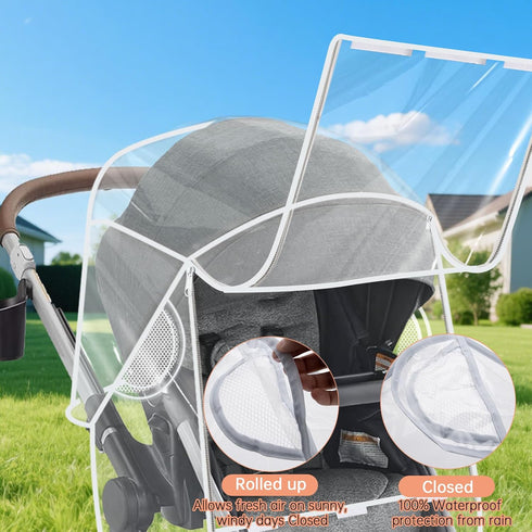Eiszhjk Stroller Rain Cover Compatible with Graco - Waterproof Stroller Rain Cover, Windproof Travel Weather Shield