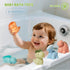 9 Pack 2-4 AMCHSURI Mold Free Bath Toys, Dinosaur |Cute, Not Hold Water Design | Soft, Squeezable & Float on Water |
