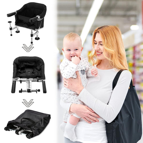 Hook on Chair, Portable Clip on High Chair Use at Most Tables, Table Attached high Chair with Carry Bag, Fast Table