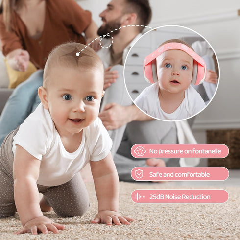 Baby Ear Muffs, 25dB NRR Infant Headphones Noise Cancelling with Carrying Bag for Travel/Sleep/Plane/Noisy Event