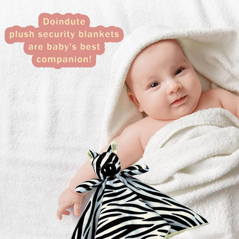 Baby Zebra Soft Stuffed Animal Security Blanket, Plush Lovey Blanket, Cuddly Newborn Snuggle Blankie for Boys Girls,