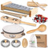 LOOIKOOS Toddler Musical Instruments International Natural Wooden Music Set for Toddlers and
