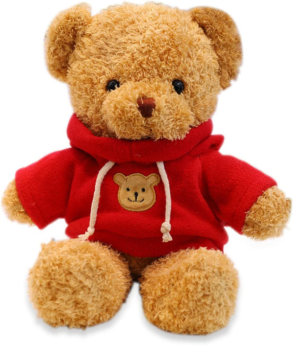 Cute Teddy Bear Stuffed Animal Plush Toys with Red Hoodie for Kids - 11.8 Inches Gift