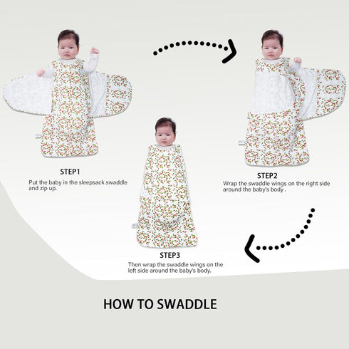 2 Pack,Swaddles 3-6 Months,3-Way 100% Cotton,12-18 lbs,1.0 Baby Sleep sack Swaddle Adjustable Wearable Transition