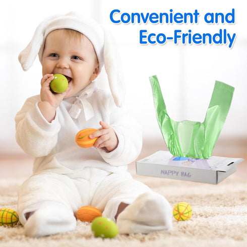 Tenceur 1800 Pcs Baby Disposable Diaper Sacks, Scented Bags with Easy Tie Handle for Baby Travel