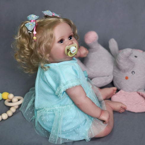 JIZHI Lifelike Reborn Baby Dolls - 20-Inch Realistic Newborn Adorable Playful Dolls with Feeding Kit & Gift Box