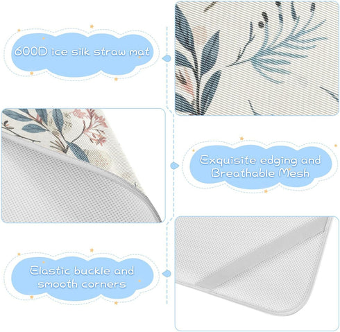 SyXIOP 28" 52" Merry Christmas Elements Cooling Baby Crib Mattress Cover x Ultra Soft Bed Pads Washable