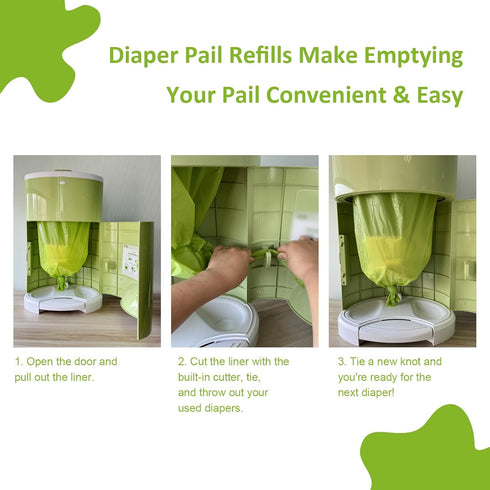 8 Pack 4640 USBOO Refills Compatible with Dekor Plus Diaper Pail | | Disposable Diaper Pail Refill | Extra Thickness |