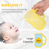WEYOVGO Baby Bath Rinse Cup - Silicone Shampoo & Body Washing Rinser Cup with Easy Grip Handle - Yellow