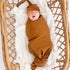 Set 45" 45"(White) iEvolve Cotton Knitted Baby Swaddle Blanket with Hat Headband Newborn Swaddle Wrap Receiving