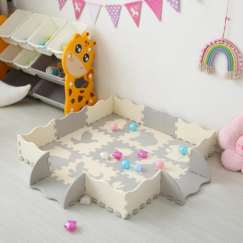 Kids25Pcs FenceAnimal-CSH039 Foam Play Mat for Square Interlocking Puzzle Floor MatBaby Play Mat Floor Mat Foam Puzzle