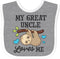 inktastic My Great Uncle Loves Me Baby Bib - Sloth and Hearts Design