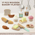 17 Playset 3+, PCS Wooden Bakery Toy Food for Kids, Pretend Picnic Play Food for Toddlers Play Kitchen Accessories