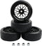 4PCS 12mm Hub Wheels for 1:10 RC Drift Cars, 62mm Hard Plastic On Road Racing Tires (Black)