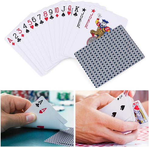 LotFancy Playing Cards - 100% Plastic, Waterproof, 2 Decks with Cases, Poker Size Standard Index for Card Games