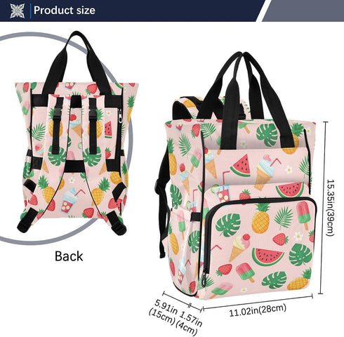 SPRIPORT Backpack Backpack Pineapple Ice Cream Pink Pattern Diaper Bag for Baby Boys Girls Multifunction Baby