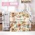 COWSROCK Set 3 Set Personalized Baby Girl Crib Bedding with Name, Floral Nursery Bedding, Piece with Flannel Blanket