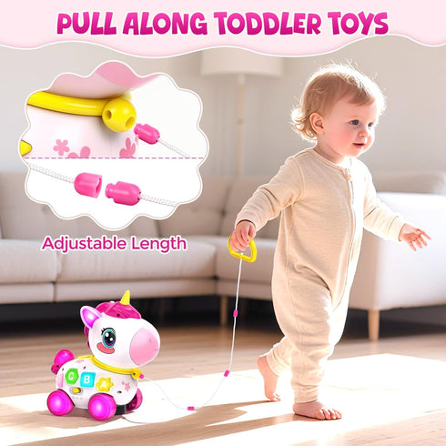 Kleikyerel 1 6-12-18 1st 1 Toy for Year Old Girl Gifts, Unicorn Baby Toys Months, Musical Learning Toy, Birthday Gift