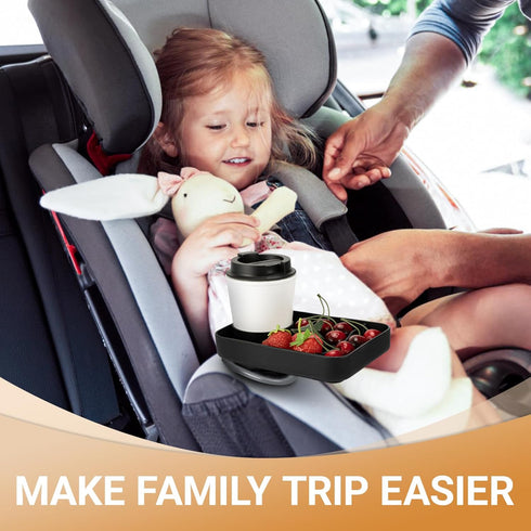 Travel Tray for Kids Car Seat - Silicone Car Seat Cup Tray, Travel Tray for Car Seat with Expandable Base for Fruit