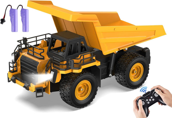 9-Channel RC Dump Truck Toy | 1:18 Scale Construction Vehicle with Working