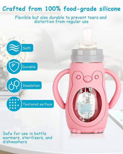 3 Pack 9OZ Silicone Sleeves for MAM Baby Bottles - Anti Breakage Baby Bottle Holder, Compatible with MAM Baby Bottle