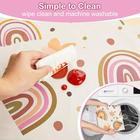 46x42 Inches Basumee Splat Mat High Chair Mat Waterproof Baby Play Splat Mat for Under High Chair Food Catcher