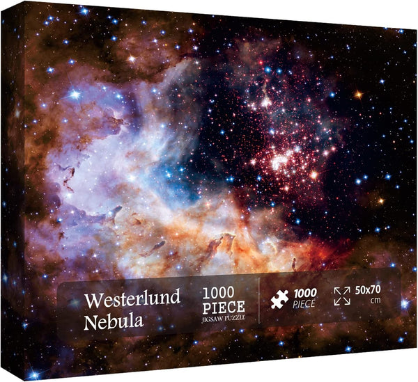 Space Puzzle 1000 Pieces - Adult Solar System Galaxy Jigsaw Puzzle, Hubble-Westerlund 2 Planets Star Nebula Universe