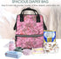 DWVTSLH Backpack Mummy Backpack Pink leaves Camo Diaper Bag Multifunction Nappy Bags Waterproof Large Capacity Travel