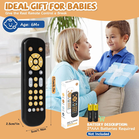 6 Orzbow Baby Remote Control Toy for Months+ with Music, TV Remote Toy with Realistic Light and Sound - English, French