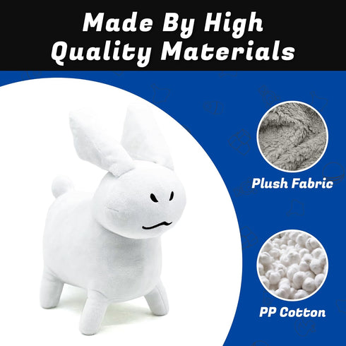 Adenzai White Gubby Rabbit Plush Toy Soft Forsaken Gubby Plush Stuffed Animal, Cute Game Character Collectible Plushie
