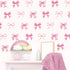 Whaline 12 Sheets Trendy Pink Bow Wall Stickers Light Pink Bow Knot