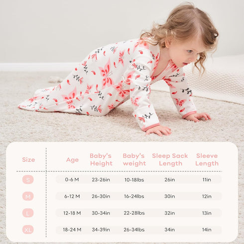 6-12 100% 2-Way 0.5 Yoofoss Baby Sleep Sack Months Long Sleeve Wearable Blanket Baby Cotton Zipper Tog Infants Sleeping