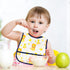 6Pcs Waterproof Toddler Bibs Set, Adjustable Baby Teething Bib with Crumb Catcher Pocket for 6-24 Months