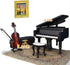 1/12 iLAND Piano Music Box & Miniature Violin w/Giftbox, Scale Accessories of Dollhouse Piano Room with Timeless Melody