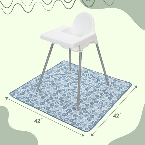 42 Inches 42 Inches, S&T INC. Baby Splat Mat for Under High Chair, Water Resistant Floor Mat, by Blue Alphabet