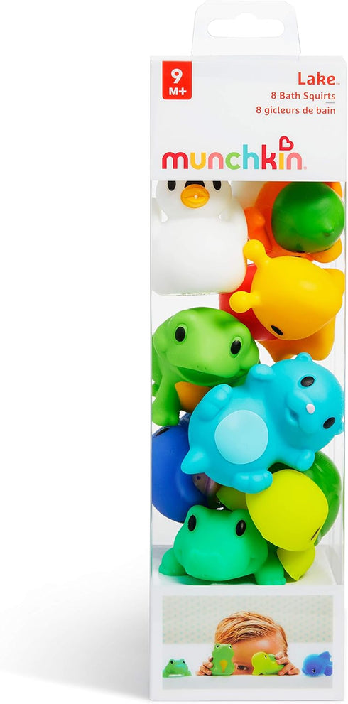 Munchkin Baby Bath Toy Squirts, 8 Pack, Lake Animal Squirters for Toddlers 9 Months and Up
