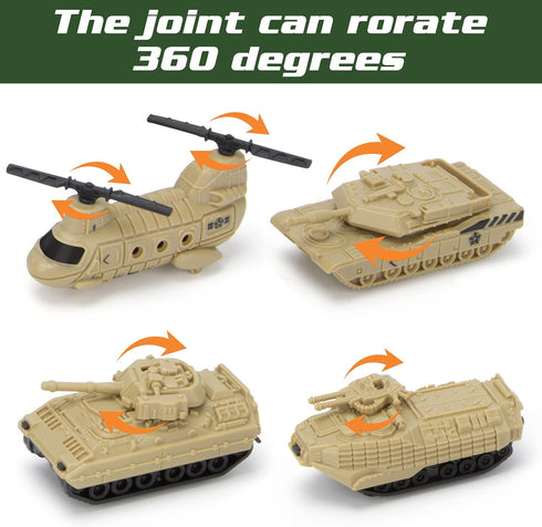 Set 13 XDUOYJOY Military Base Toy, Army Toys with Vehicles Airplane Tank Trucks Helicopter Fighter Jet, Play Mat