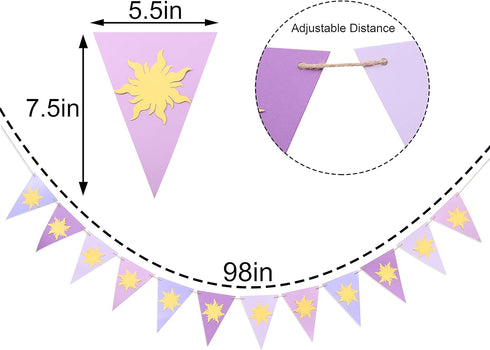WAWOO Purple Sun Highchair Banner - Birthday Party Decor