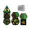 LUCKY-M Turtle DND Dice Set - 7PCS Cat Eye Stone D&D Dice for RPG and MTG Accessories (PC-Green)