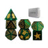 LUCKY-M Turtle DND Dice Set - 7PCS Cat Eye Stone D&D Dice for RPG and MTG Accessories (PC-Green)