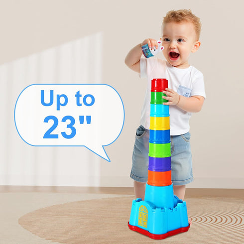 12 18 24 1 2 3 iPlay, iLearn Baby Stacking Toys, Toddler Nesting Stack Cups, Infant Stackable Block, Kids Sorting Game