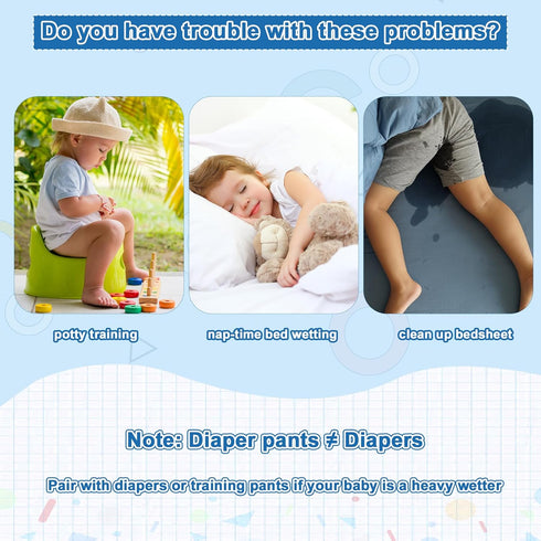 2 Packs MooMoo Baby Leakproof Diaper Pants for Boys and Girls Reusable and Absorbent Protection for Potty Training