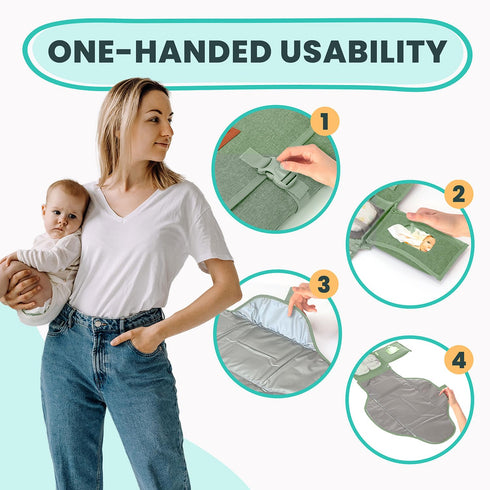 Portable Changing Pad for Baby, Travel Diaper Changing Pad for Newborn, Large Waterproof Baby Changing Mat, Foldable