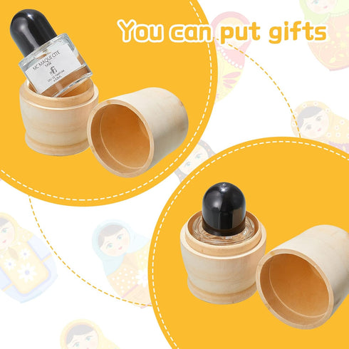 2 Sets Unpainted Nesting Dolls, Create Your Own Christmas Russian Doll Wooden Matryoshka DIY Kit