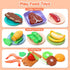 CUTE STONE Kids Play Kitchen Toy Accessories, Toddler Pretend Cooking Playset with Cookware, Utensils, Food for Cutting