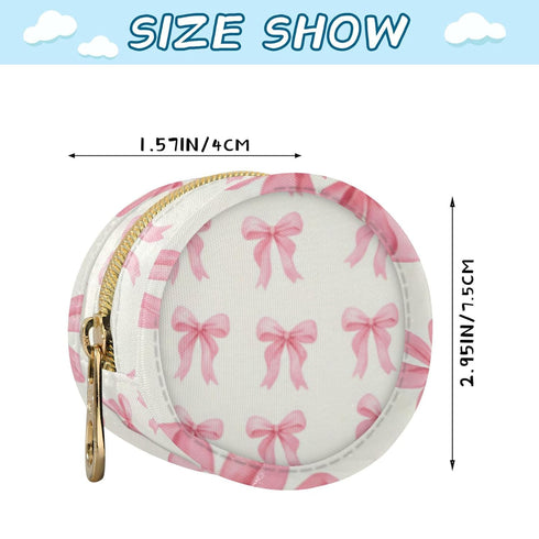 PYBUG Bow Tie Round Pacifier Storage Case, Polyester & TPU Lined with Hook Buckle, Pacifier Container Box for Baby
