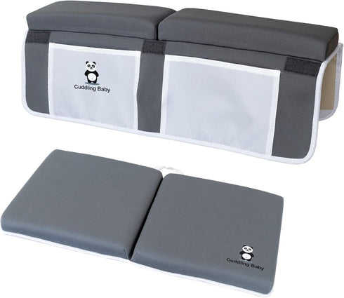 Bath Kneeler and Elbow Rest Pad Set - 2PC Premium Baby Bath Mat Set, Non-Slip Kneeling Pad with Storage Pockets
