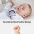 Smily Mia 2pack Blue+Grey Penguin Teether for Babies 0-6 Months, Silicone Teething Mittens & Chew Toys for 3-6 Months