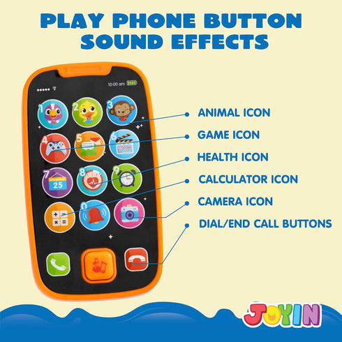 JOYIN My Learning Remote and Phone Bundle - Music Smartphone Toys for Baby, Infants, Kids, Holiday Gifts